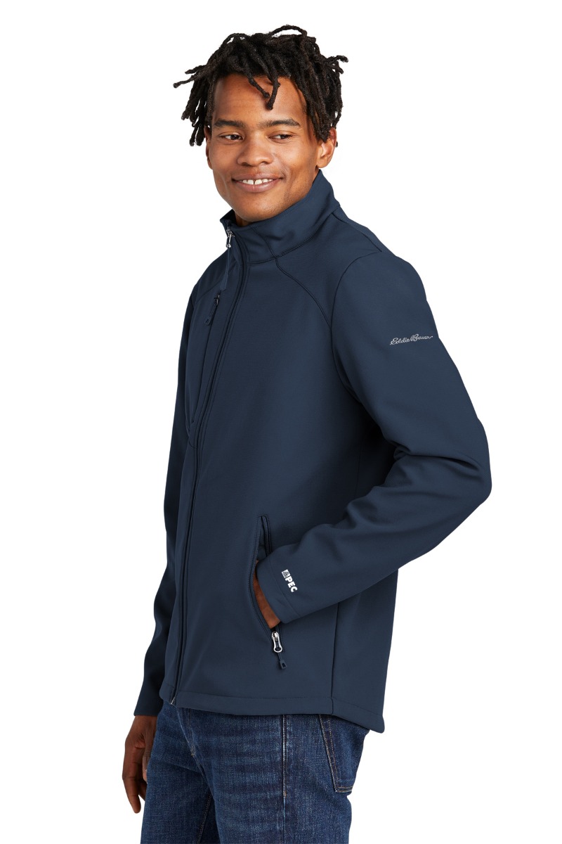 Eddie Bauer® Mens Stretch Soft Shell Jacket with PEC sleeve logo